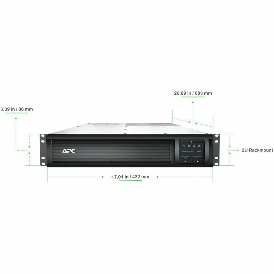 APC Smart-UPS, Line Interactive, 2200VA, Rackmount 2U, 120V, 6 NEMA 5-15R+2 NEMA 5-20R outlets, SmartConnect Port+SmartSlot, AVR, LCD [TAA]