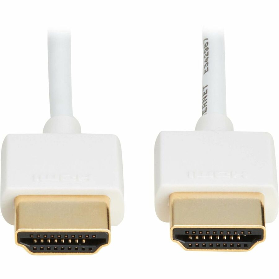 Eaton Tripp Lite Series Slim High-Speed HDMI Cable with Ethernet and Digital Video with Audio, UHD 4K 60 Hz (M/M), White, 6 ft. (1.8 m)