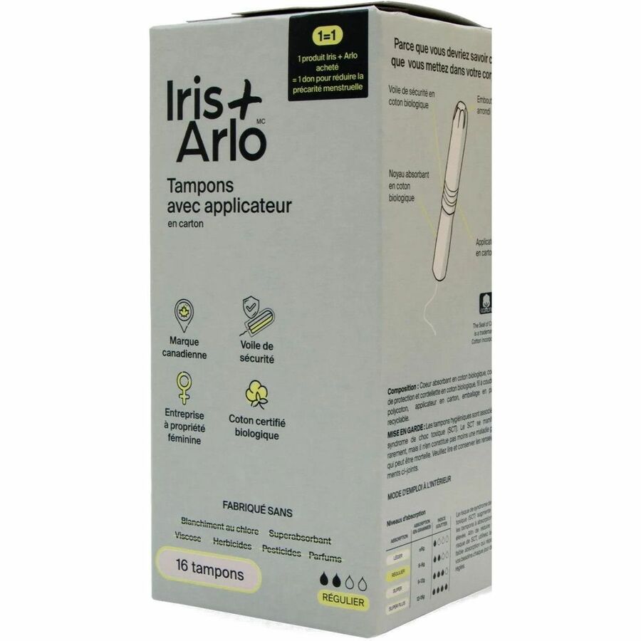 Iris + Arlo 100% Organic Cotton Applicator Tampons