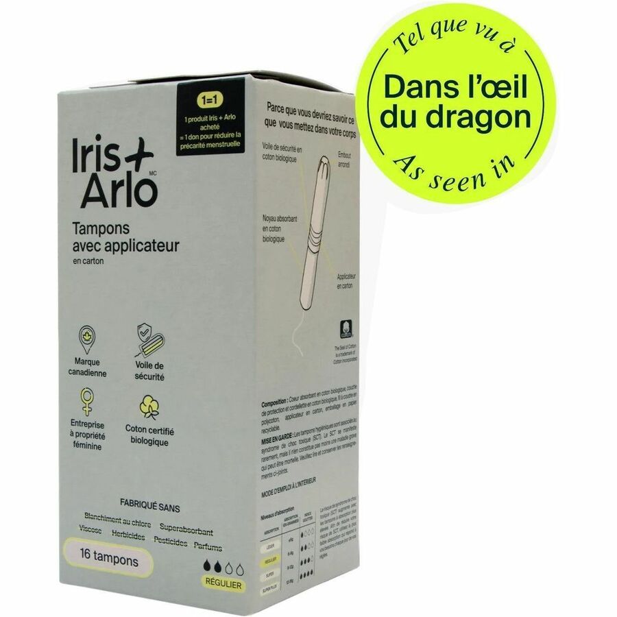 Iris + Arlo 100% Organic Cotton Applicator Tampons