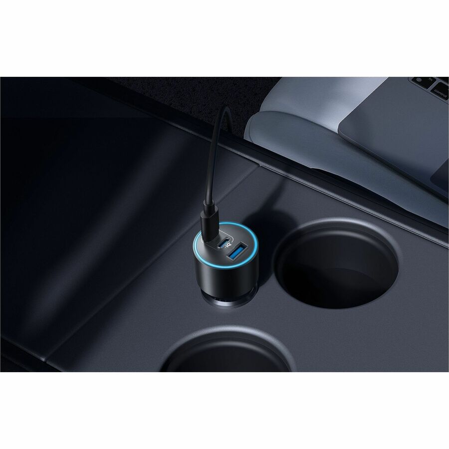 Anker Nano car charger with three ports and high-output 167.5W charging for vehicle use — alternate view 1