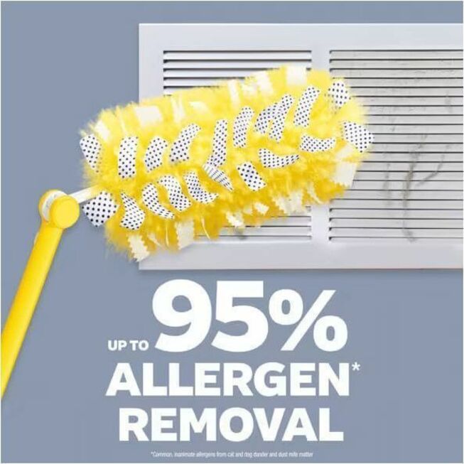 Swiffer Unscented Duster Kit - Fiber Bristle - 36" Handle Length - Yellow - 3 / Pack