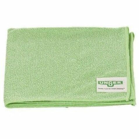 Unger MicroWipe 2000 Medium Duty - For General Purpose - Cloth, Wipe - Recommended For: Debris Remover, Bacteria Remover, Soil Remover, Mold Remover - Medium Duty, Absorbent, Washable, Durable - Green - 10 /