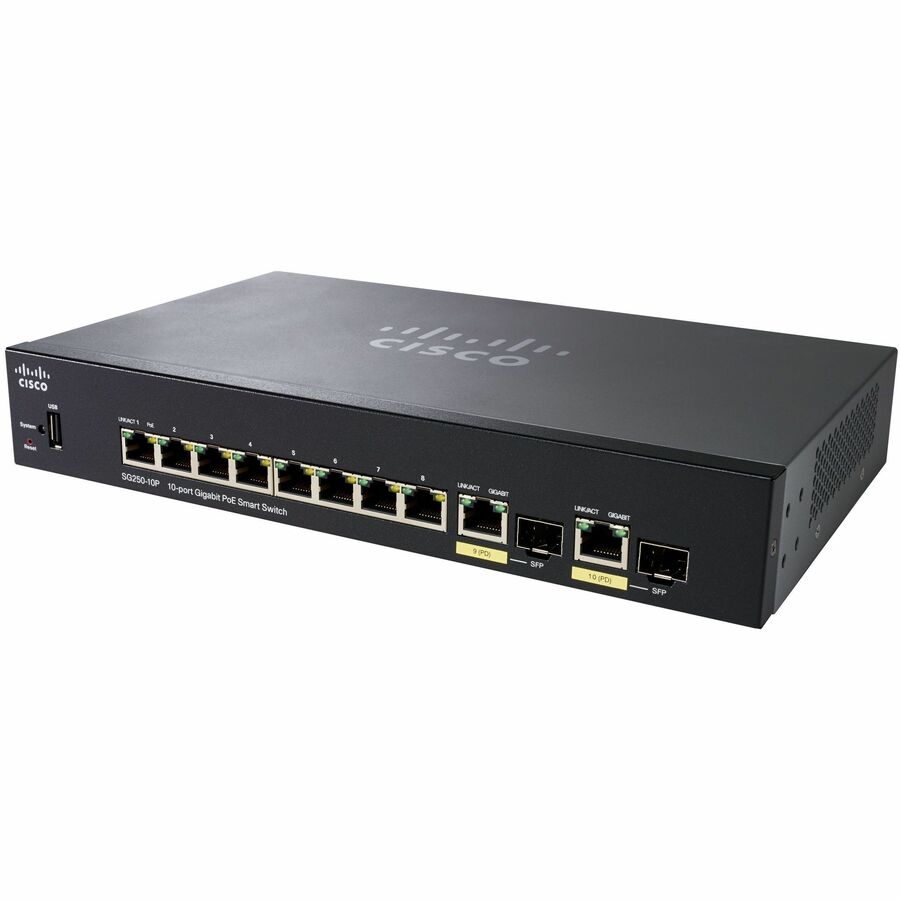 Cisco SG250-10P 10-Port Gigabit PoE Smart Switch