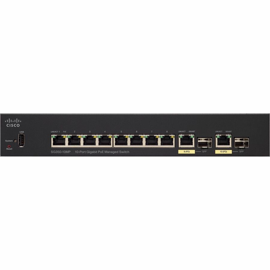 Cisco SG350-10MP 10-Port Gigabit PoE Managed Switch