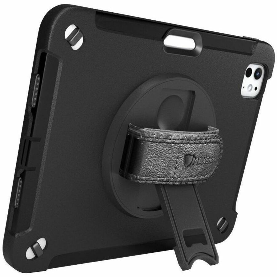 MAXCases Extreme Shield for iPad Pro 13" (M4 2024/M5 2025) w/ Handstrap, Shoulder Strap & Pencil Garage (Black)
