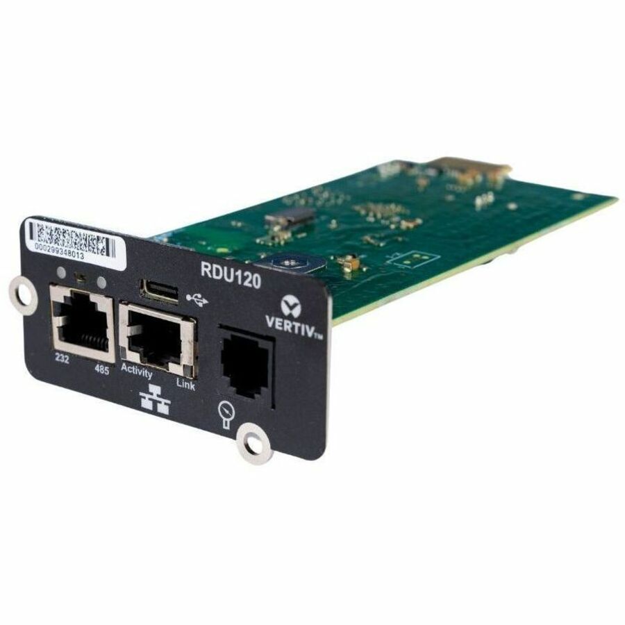 Vertiv Liebert IntelliSlot RDU120 - Network Card, Remote Monitoring Adapter, RS-485, USB Port, UL2900-1 cybersecurity certified, 1Gb Ethernet (RDU120)