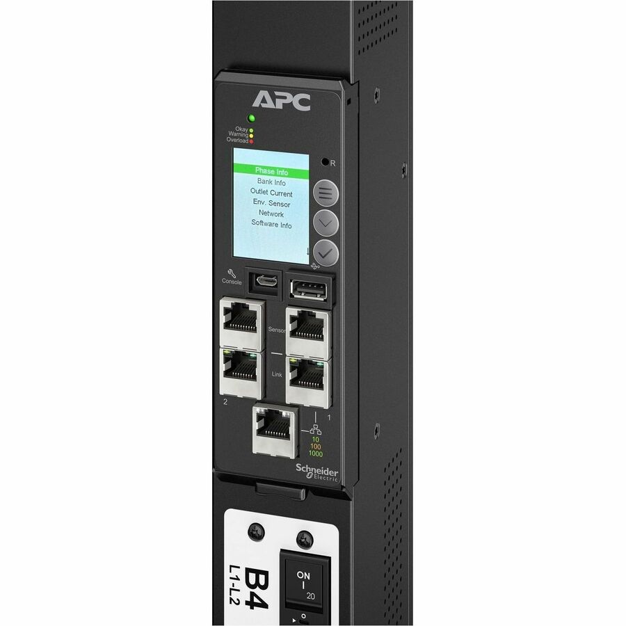 APC NetShelter Rack PDU Advanced Gen 2, Switched, 3Phase, 14.4kW, 208V 50A, CS8365C, 42 Outlet