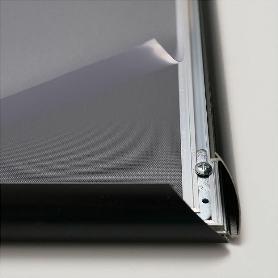 Deflecto Wall Mount Snap Frame - 19.13" x 25.25" Frame Size - Holds 18" x 24" Insert - Wall Mountable - Landscape, Portrait - Lightweight, Front Loading, Anti-glare - Aluminum, Plastic - Black - 1 Each