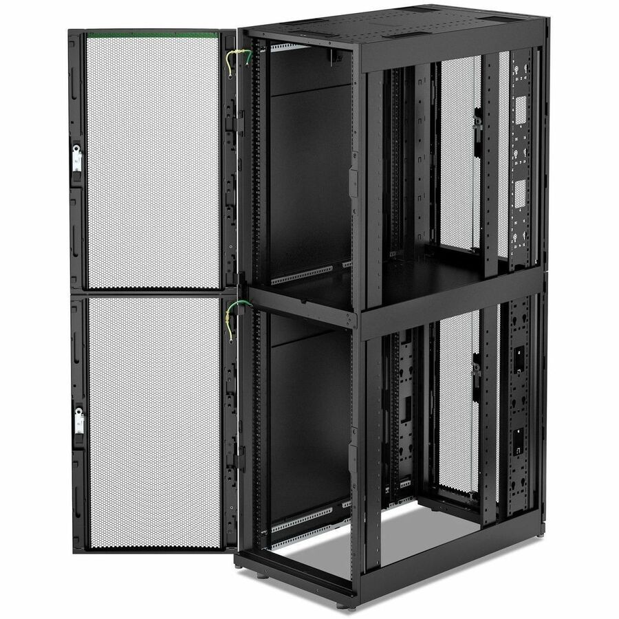 APC NetShelter SX Colocation Enclosure, 2 x 20U, 600W x 1070D mm, w/ Sides, Black [TAA]