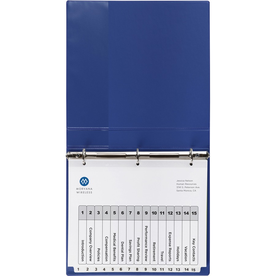 Avery® Ready Index Classic Tab Binder Dividers - 15 x Divider(s) - 1-15, Table of Contents - 15 Tab(s)/Set - 8.50" Divider Width x 11" Divider Length - 3 Hole Punched - White Paper Divider - White Paper Tab(s) - Index Dividers - AVE11142