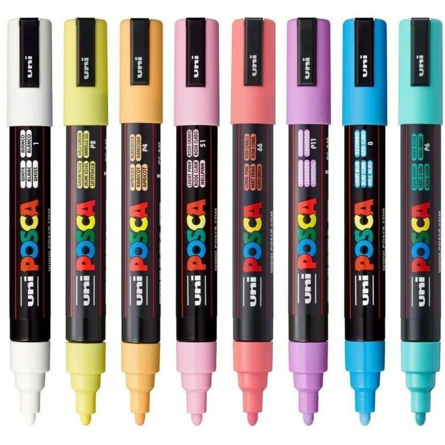 uni&reg; POSCA PC-5M, Soft Colors Water-Based Paint Markers (8 Pack)
