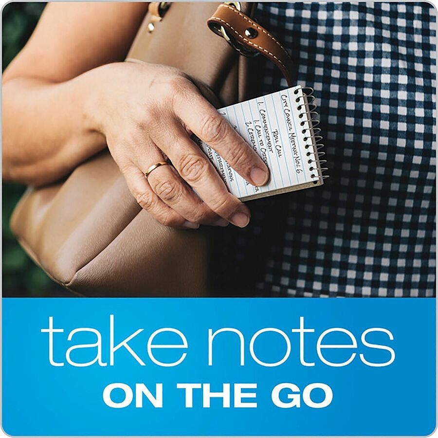 Ampad Top-Bound Memo Books - 60 Sheets - Narrow Ruled Front Ruling - Red, Blue, Green Cover - Compact - 12 / Pack