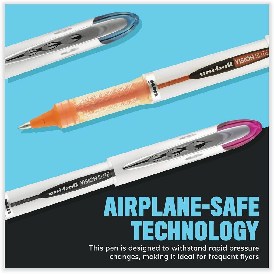 uniball™ Vision Elite Refill - 0.80 mm , Bold Point - Assorted, Black, Blue Ink - Super Ink, Fraud Resistant, Fade Resistant, Water Resistant, Washable, Smooth Flowing Ink, Tungsten Carbide Ball - 2 / Pack