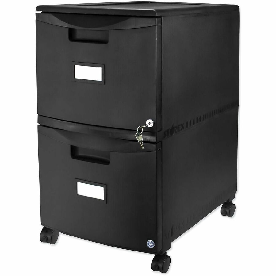 Storex 2-Drawer Locking Mobile Filing Cabinet