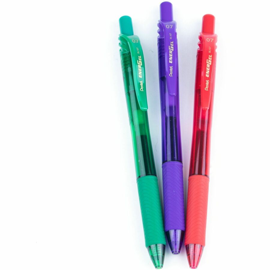 Pentel EnerGel-X Retractable Gel Roller, (0.7mm) Metal Tip, Blister, 3PC Pack Assorted