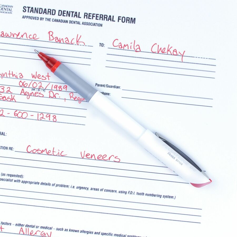 Pentel Floatune Ultra Smooth Writing Rollerball Pen, Everyday Writing, Office Supplies, School Supplies, 0.8mm Bold Point, Red Ink