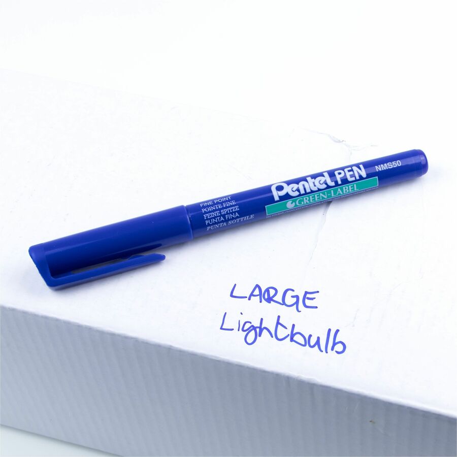 Pentel Green Label Permanent Marker (2.0mm), Bullet Tip, Blue Ink