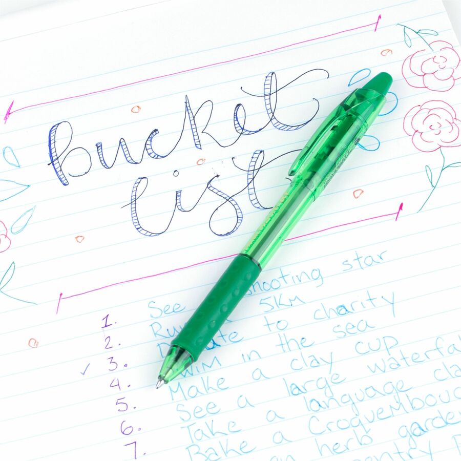 Pentel R.S.V.P. RT Colours Retractable Ballpoint Pen, Everyday Writing, Office Supplies, School Supplies, Long Lasting 1,400m Writing Distance, 1.0mm Bold Point, Green Ink