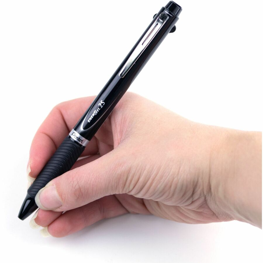 Pentel EnerGel 2S Multi-Function, 2-Ink + Pencil, (0.5mm), Black/Red Ink/0.5mm Pencil, Black Barrel