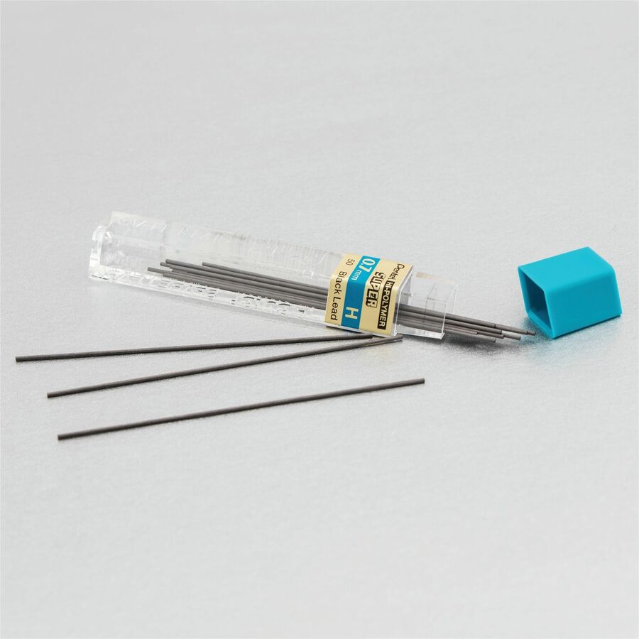 Pentel Super Hi-Polymer Lead Refill (0.7mm), H, 12 Leads per Tube