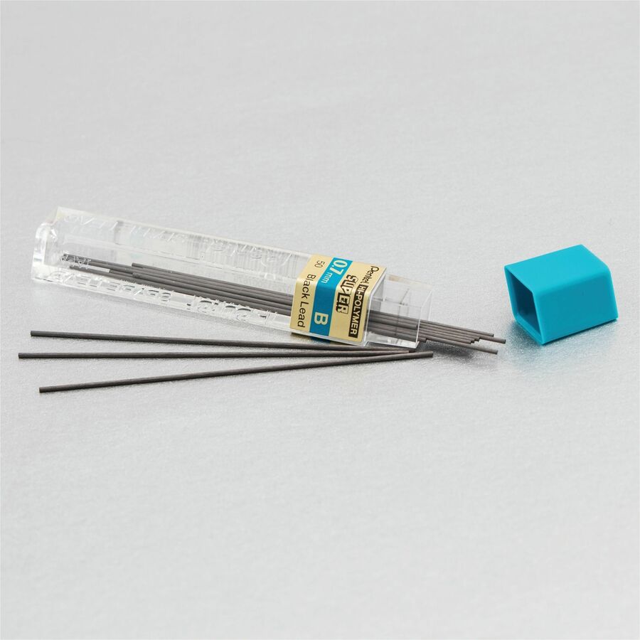 Pentel Super Hi-Polymer Lead Refills for Mechanical Pencils, 12 Leads Per Tube, B Grade, Dark Soft Lead For Sketching, 0.7mm Medium Point