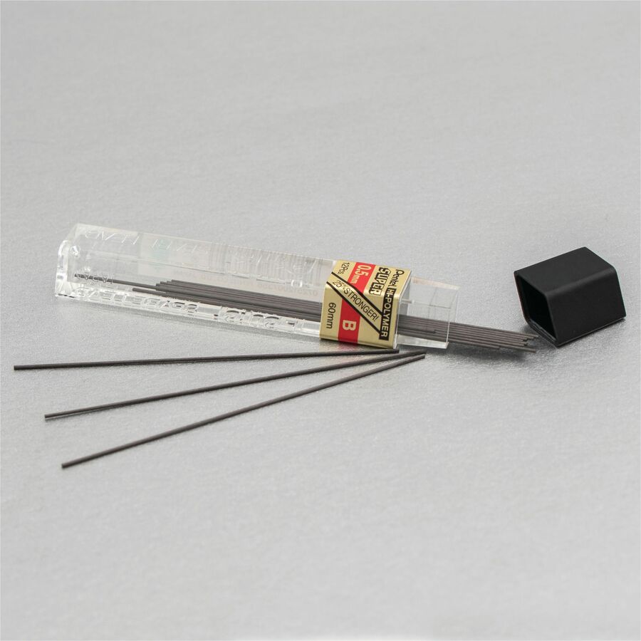 Pentel Hi-Polymer Super Lead Refill (0.5mm), B, 12 Leads per Tube