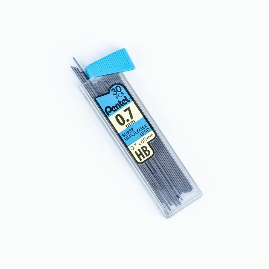 Pentel Super Hi-Polymer Lead Refills for Mechanical Pencils, 30 Leads Per Tube, HB Grade, Standard Lead for Everyday Use, 0.7mm Medium Point