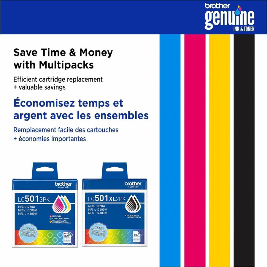 Brother Original High Yield Inkjet Ink Cartridge - Multi-pack - Cyan, Magenta, Yellow - 1 Each - 500 pages