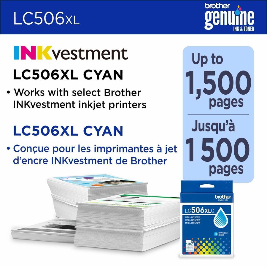Brother Original High (XL) Yield Inkjet Ink Cartridge - Cyan - 1 Each - 1500 Pages