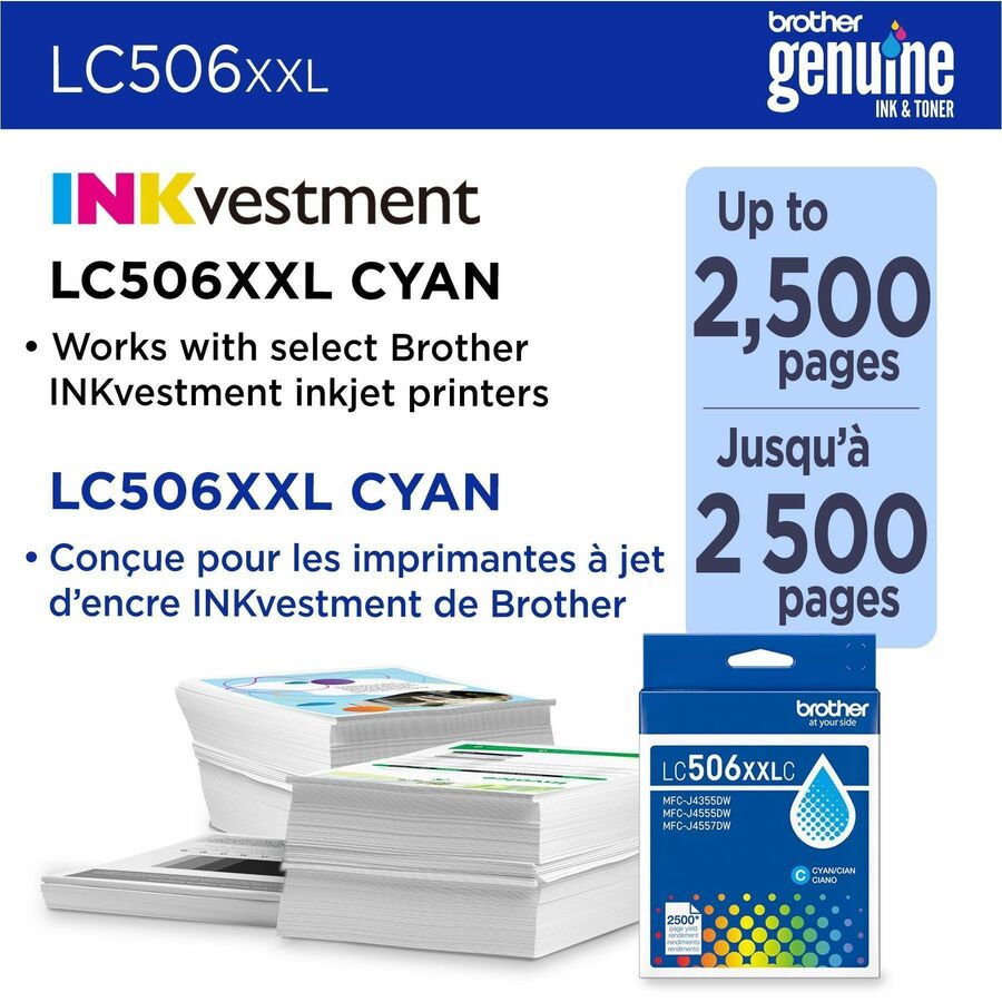 Brother LC506XXLC Original Super High Yield Inkjet Ink Cartridge - Cyan - 1 Each - 2,500 pages