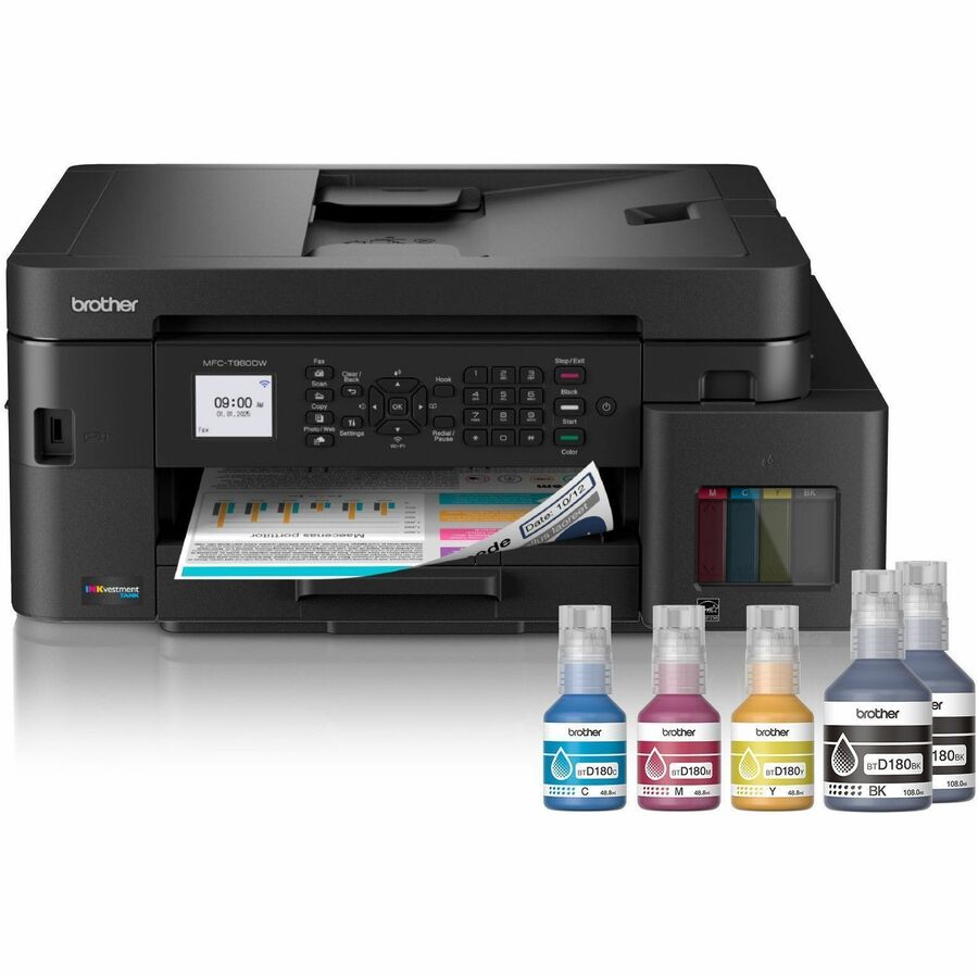 Brother MFC-T980DW Wired & Wireless INKvestment Tank Inkjet Multifunction Printer - Color