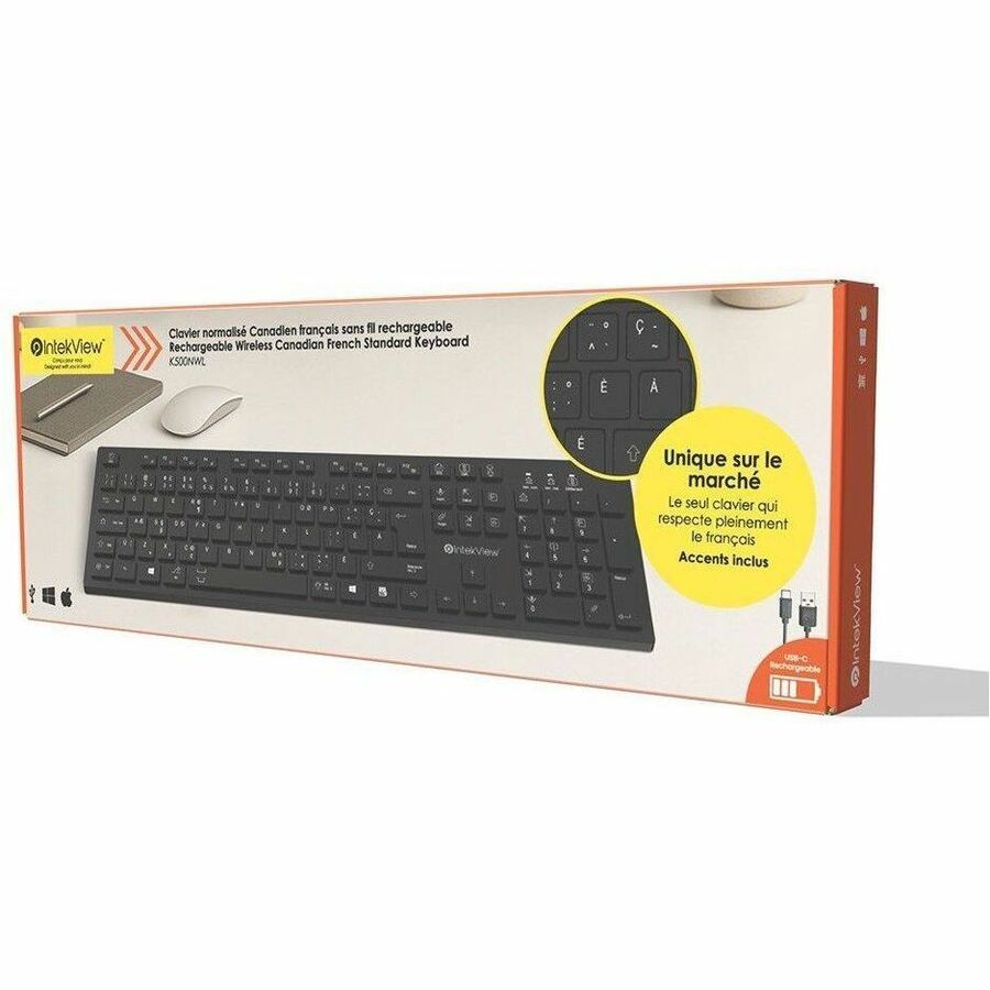 Intekview Wireless Normalized French Canadian Keyboard CAN/CSA