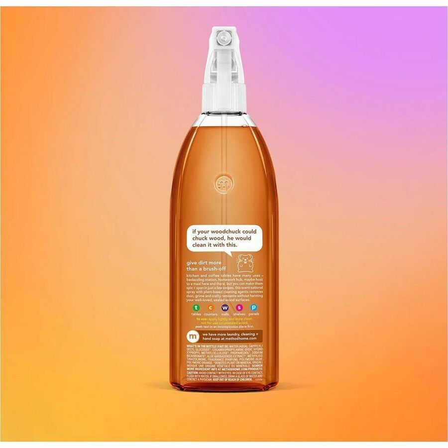 Method Daily Wood Cleaner - For Multi Surface - Spray - 28 fl oz (0.9 quart) - Almond Scent - Recommended For: Grease Remover, Grime Remover, Dust Remover, Dirt Remover - Cruelty-free - Clear - 1 Each