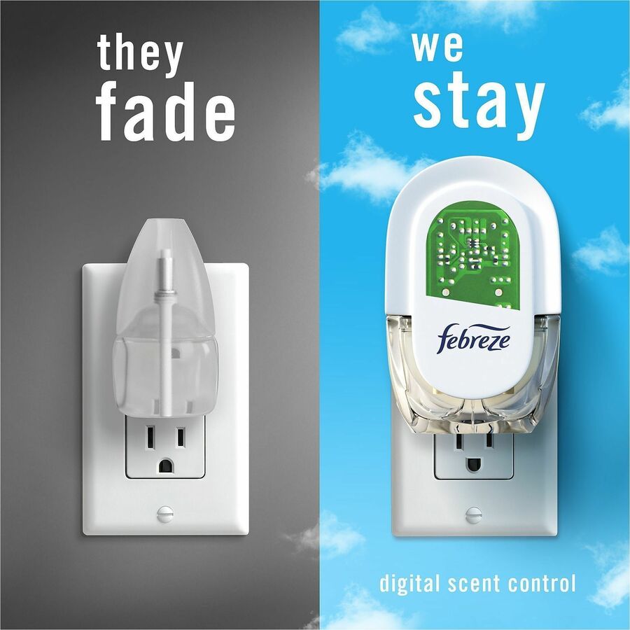 PGC16249 - Fade-Defy PLUG Air Freshener delivers first-day fresh that lasts 50 days (on low setting). Simply refill your Febreze Fade-Defy PLUG with these scent-refill packs, plug in to any outlet in high-traffic areas and enjoy. Use to eliminate unpleasant odors and refresh kitchens, bathrooms and more.