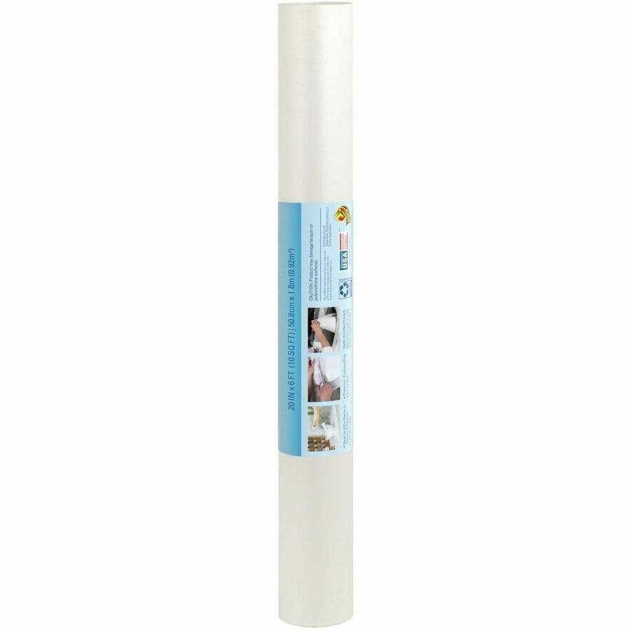 Duck Solid Grip Shelf Liner with Clorox - White, 20 in. x 6 ft.