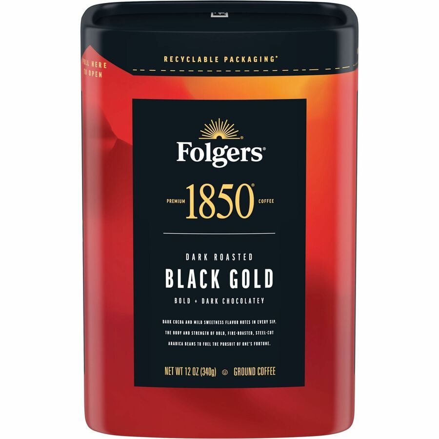 Folgers® Ground 1850 Black Gold Dark Roast Ground Coffee - Dark - Ground - Black Gold - 6 / Carton
