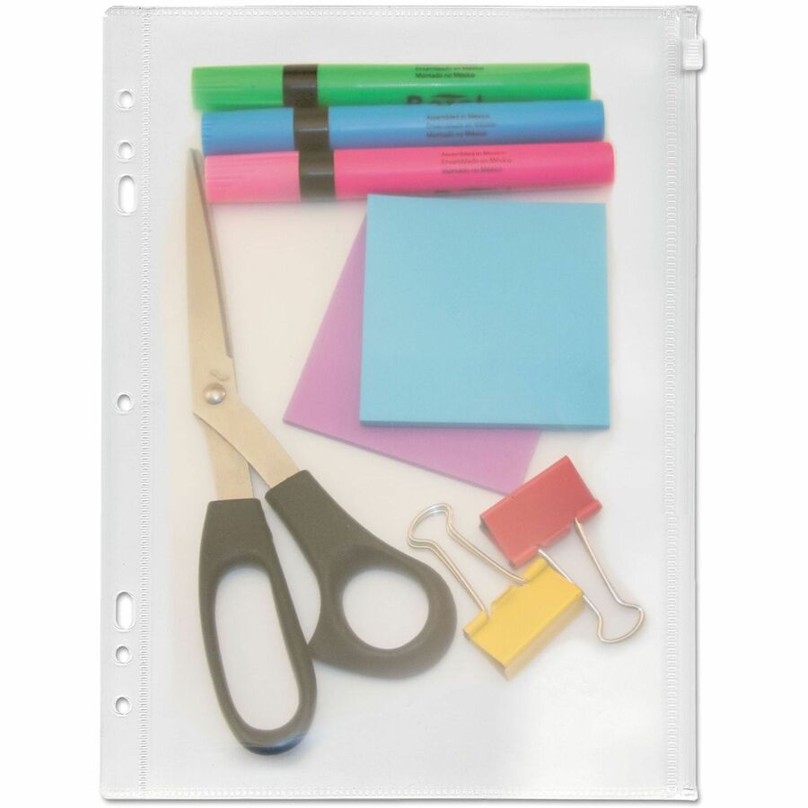 Advantus Angler's Zip-All Ring Binder Pocket - Ring Binder - Clear - Polypropylene, Plastic - 1 Each