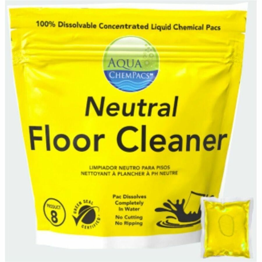 Diversey Neutral Floor Cleaner, 1x 120ea - For Floor - Concentrate - Liquid - 0.53 oz (0.03 lb) - Deodorize, No-rinse, Haze-free - Yellow - 1 / Carton