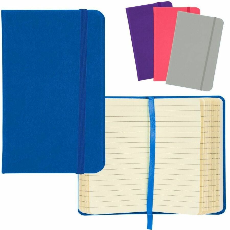 Merangue 3 1/2 " x 5 3/4" PU Notebook with Bungee Strap