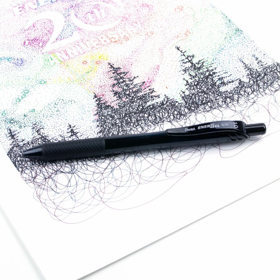 Pentel EnerGel-X Retractable Gel Roller, (1.0mm) Metal Tip, Black Ink