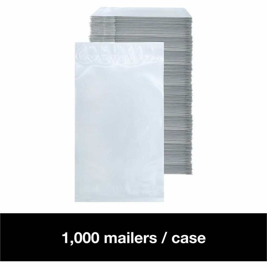 Lindenmeyr Explorer Poly Self-Seal Mailers - Mailing/Shipping - #0 - 6" Width x 9" Length - Self-sealing - White - Polyethylene - 1000 / Carton - Kennedy Office