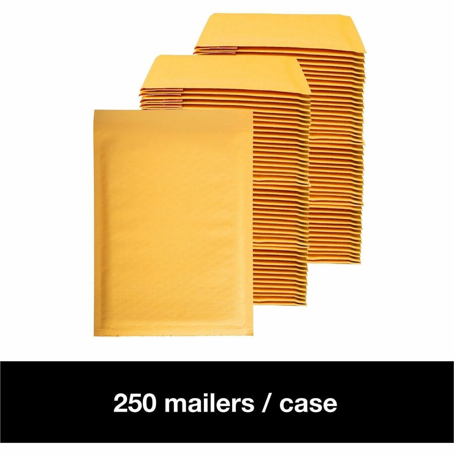 Lindenmeyr Explorer Kraft Self-Seal Bubble Mailers - Bubble/Shipping - #0 - 6 1/2" Width x 10" Length - Self-sealing - Clear - Kraft - 250 / Carton - Kennedy Office