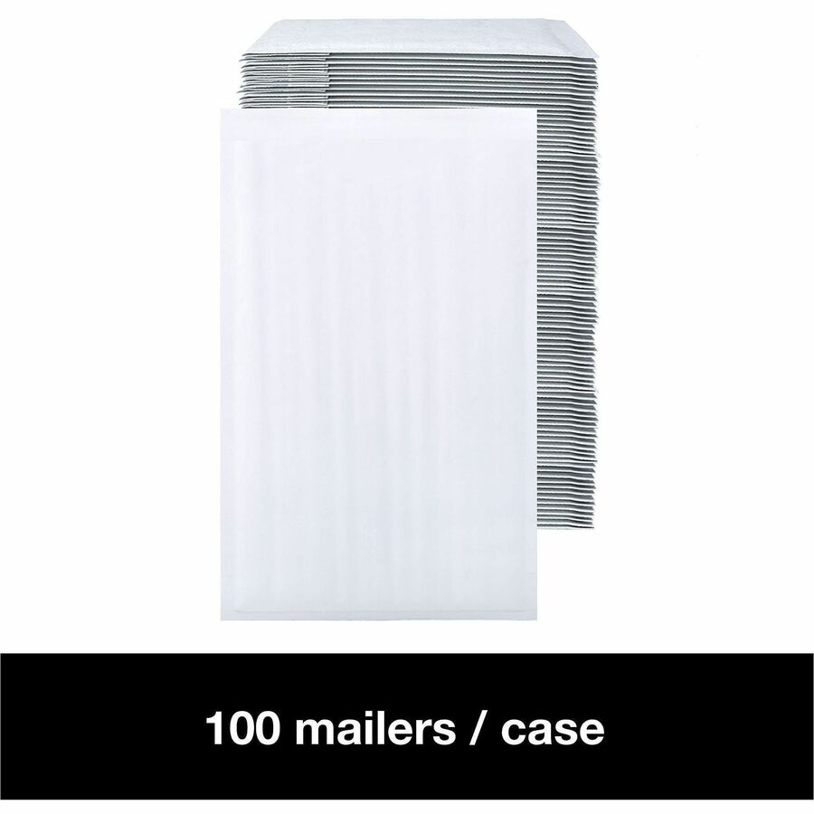 Lindenmeyr Explorer Self-Seal Paper Bubble Mailers - Bubble/Shipping - #3 - 8 1/2" Width x 14 1/2" Length - Self-sealing - White - Paper - 100 / Carton - Kennedy Office