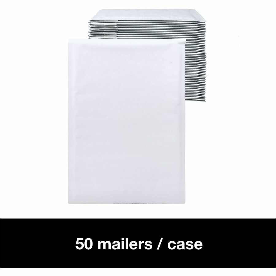 Lindenmeyr Explorer Self-Seal Paper Bubble Mailers - Bubble/Shipping - #7 - 14 1/4" Width x 20" Length - Self-sealing - White - Paper - 50 / Carton - Kennedy Office