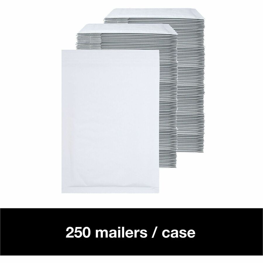 Lindenmeyr Explorer Self-Seal Paper Bubble Mailers - Bubble/Shipping - #0 - 6 1/2" Width x 10" Length - Self-sealing - White - Paper - 250 / Carton - Kennedy Office