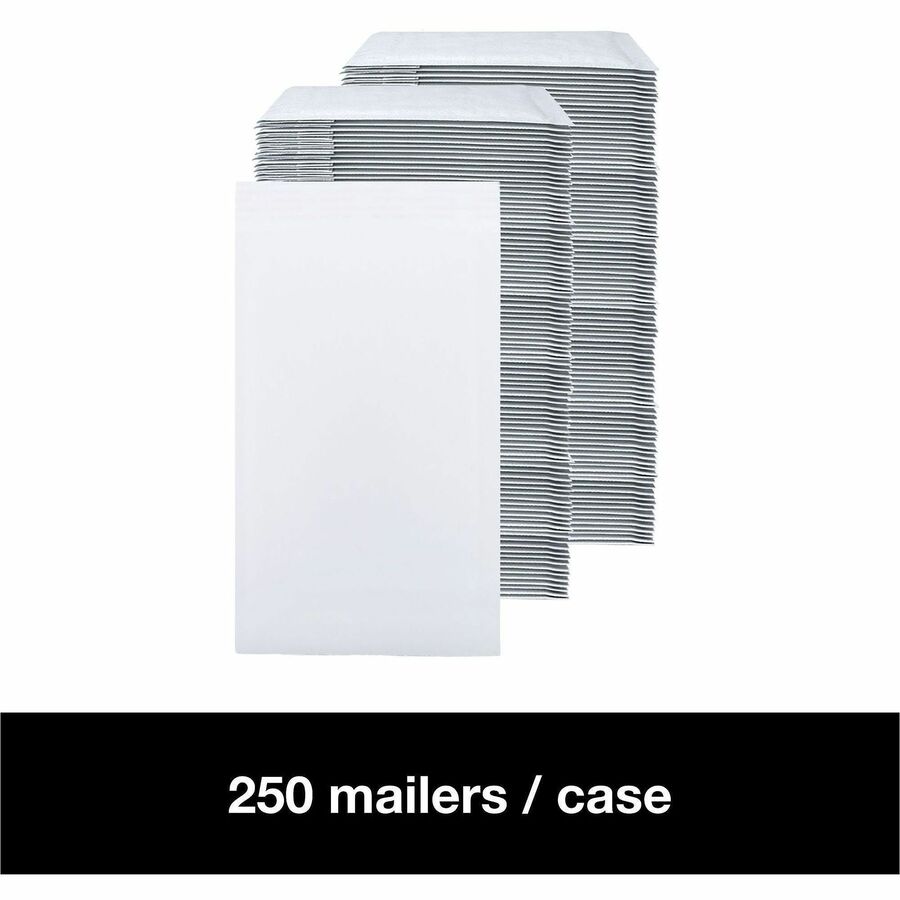 Lindenmeyr Explorer Self-Seal Paper Bubble Mailers - Bubble/Shipping - #00 - 5" Width x 10" Length - Self-sealing - White - Paper - 250 / Carton - Kennedy Office