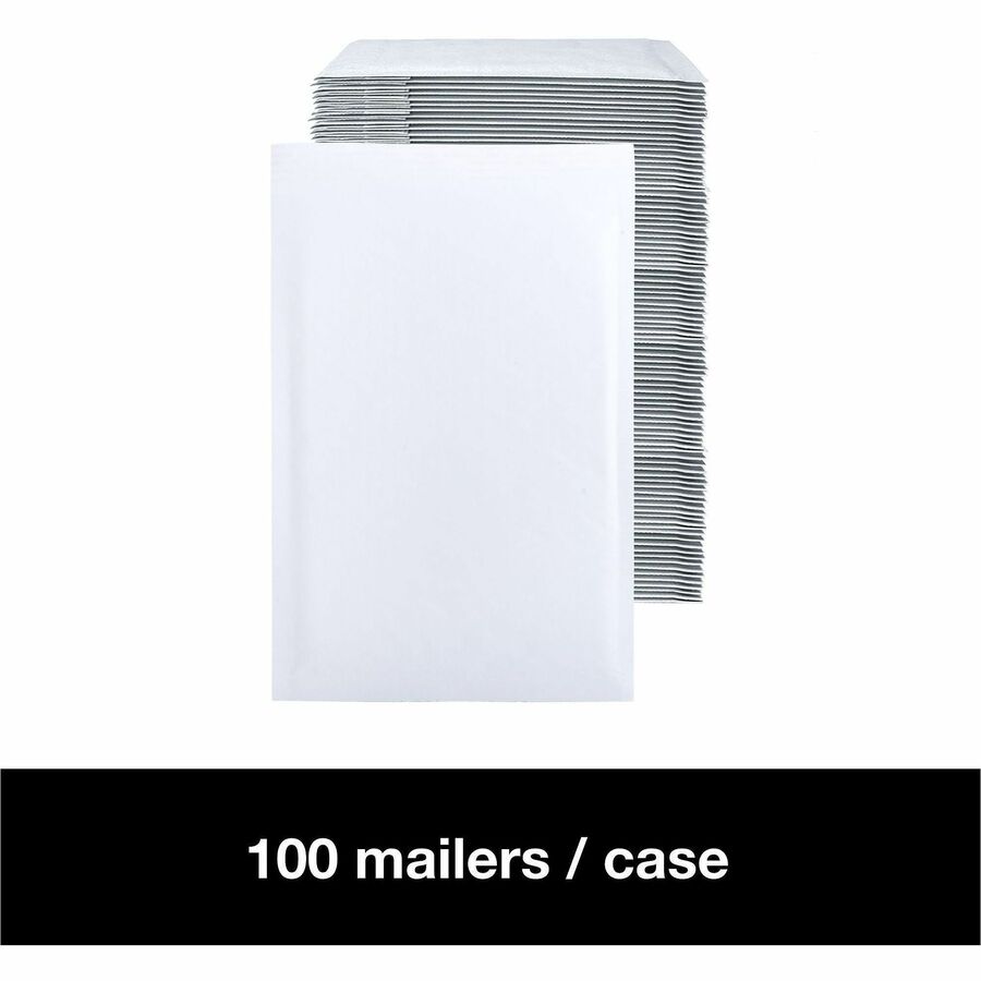 Lindenmeyr Explorer Self-Seal Paper Bubble Mailers - Bubble/Shipping - #1 - 7 1/4" Width x 12" Length - Self-sealing - White - Paper - 100 / Carton - Kennedy Office