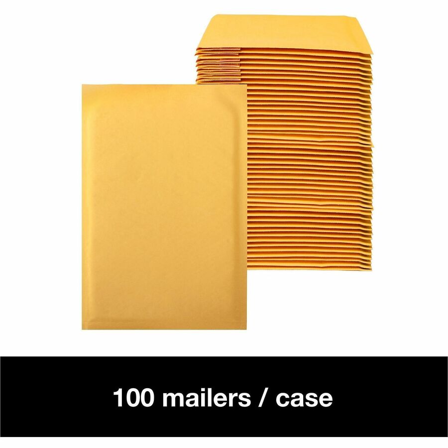 Lindenmeyr Explorer Kraft Self-Seal Bubble Mailers - Bubble/Shipping - #5 - 10 1/2" Width x 16" Length - Self-sealing - Kraft - Kraft - 100 / Carton - Kennedy Office