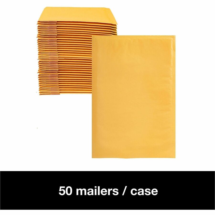 Lindenmeyr Explorer Kraft Self-Seal Bubble Mailers - Bubble/Shipping - #6 - 12 1/2" Width x 19" Length - Self-sealing - Kraft - Kraft - 50 / Carton - Kennedy Office